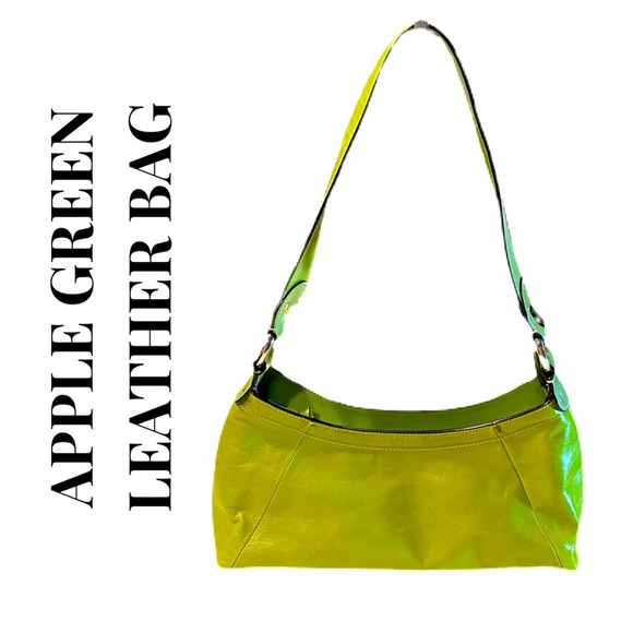 Handbags - APPLE GREEN LEATHER SHOULDER BAG